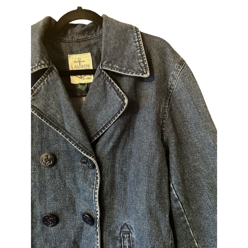 Ralph LAUREN Women's Denim Peacoat Jacket - Blue - Picture 3 of 9